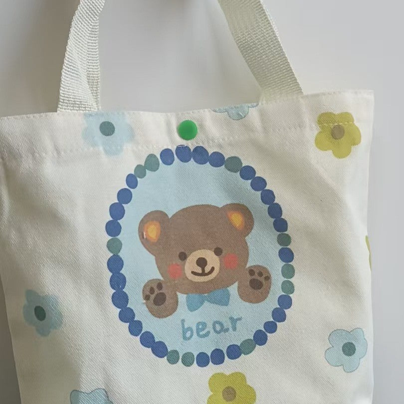 Striped Canvas Tote Bag with Custom Embroidery for Daily Use and Commuting