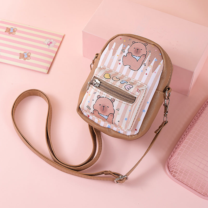 Coin Purse Ins Style Cute Girl Heart Student Minimalist Creative Zipper Small Bag Carry-on One-Shoulder Crossboby Bag