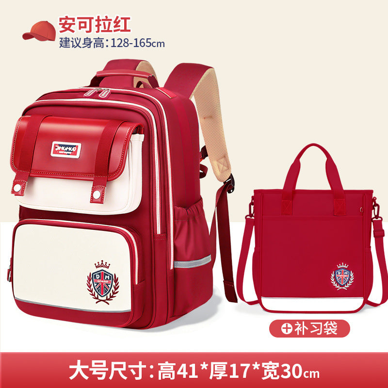 2026 New Kids Backpack for Grades 1-6, Lightweight & Ergonomic Design with Large Capacity, Breathable and Waterproof Oxford Fabric, British Style School Bag with Pencil Case and Study Bag Set