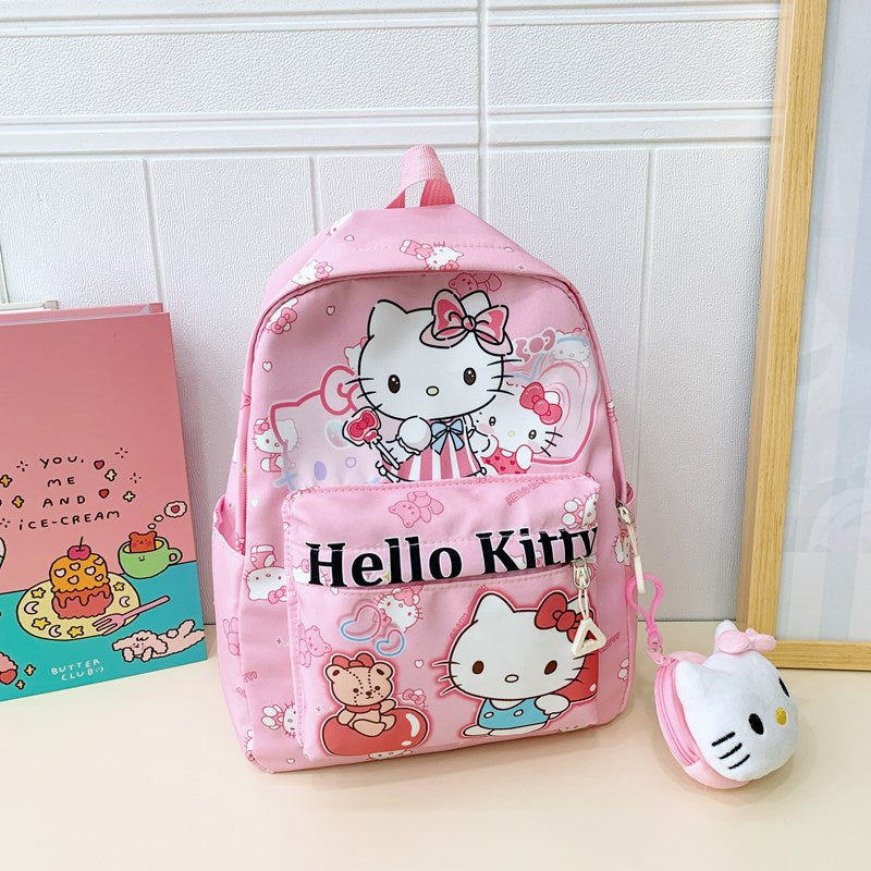 Fashion Children's Bags Cartoon Kindergarten Backpack Hello Kitty Cute Girl Portable All-Match Schoolbag