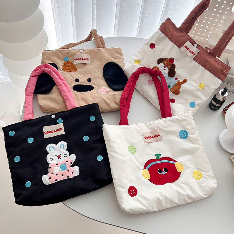Fashion Shoulder Bag Female Commuter Travel Large Capacity Totes Student Embroidery Tote Bag