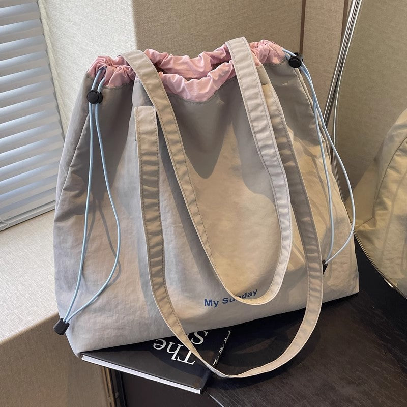 Women's Canvas Bag New Summer Large Capacity Versatile Shoulder Commuter Tote Bag