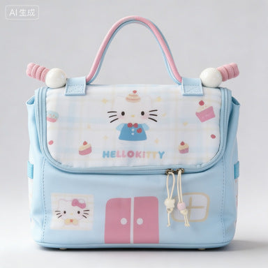 Cartoon Small House Cosmetic Bag Dopamine Color Matching Large Capacity Partition Storage Travel Portable Storage Fashion