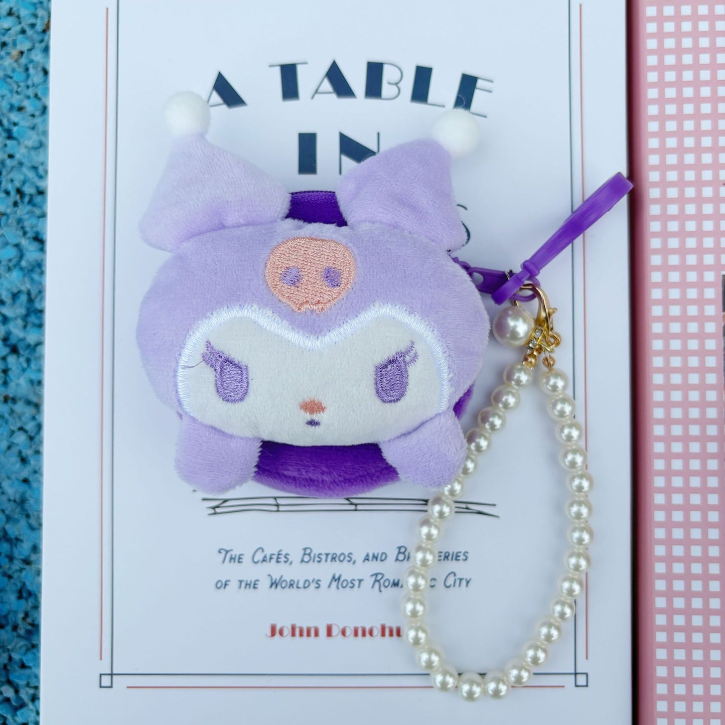 Cute Creative Coin Purse Cartoon Doll Ornaments Bead Necklace Lanyard Small Wallet Coin Bag Storage