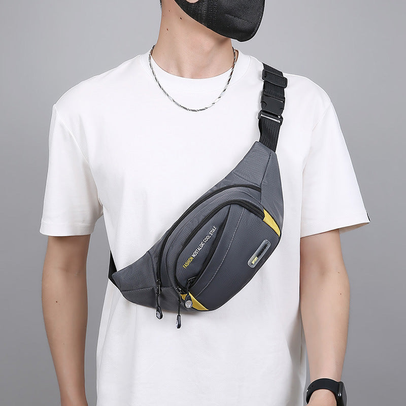 Waist Bag Men's Multi-Functional Outdoor Sports Large Capacity Multi-Layer Crossbody Shoulder Bag Oxford Cloth Thick Fashion Chest Bag