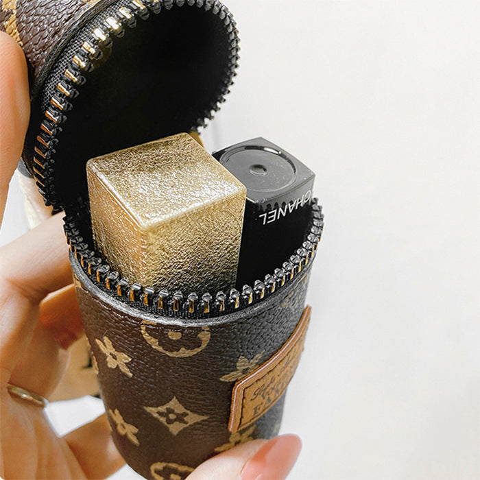 Coin Purse Women's Retro Printing Mini Lipstick Cosmetic Bag New Small Earphone Keychain Bag