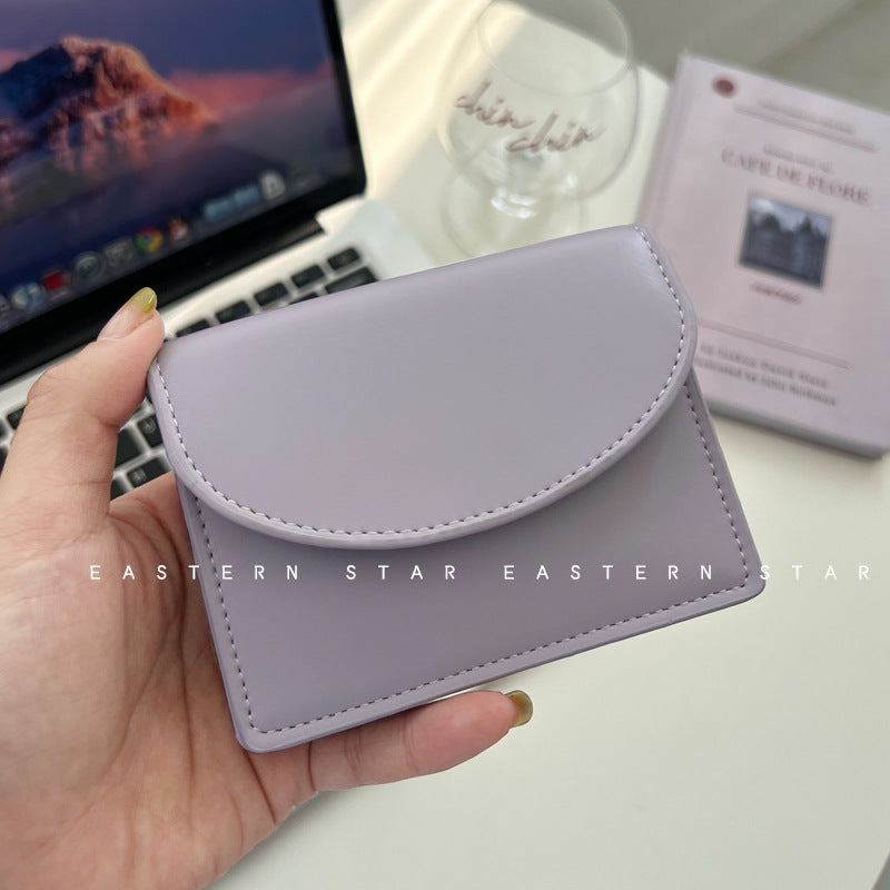 Korean Style New Women's Coin Purse Solid Color Simple Card Holder Multifunctional Lipstick Large-Capacity Wallet