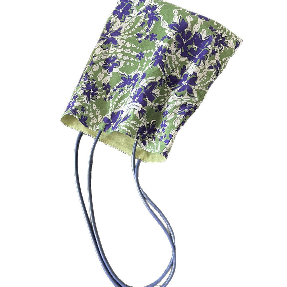 Shoulder Bag Women's Summer Fresh Floral Bag Design Pu Strap Commuter Thin Combed Cotton Bag