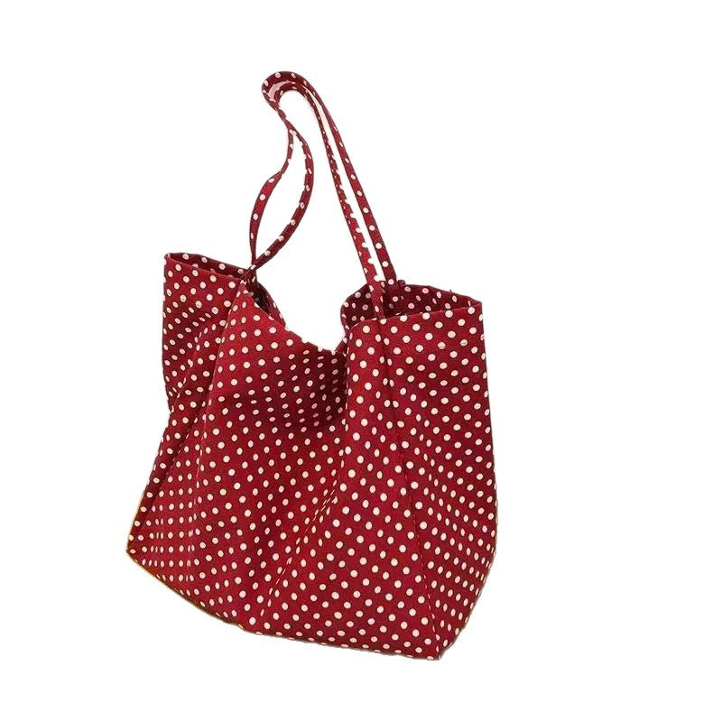 Large Capacity Canvas Bag Women's New Korean Style All-Matching Lazy Style Shoulder Bag Student Class Commuter Tote