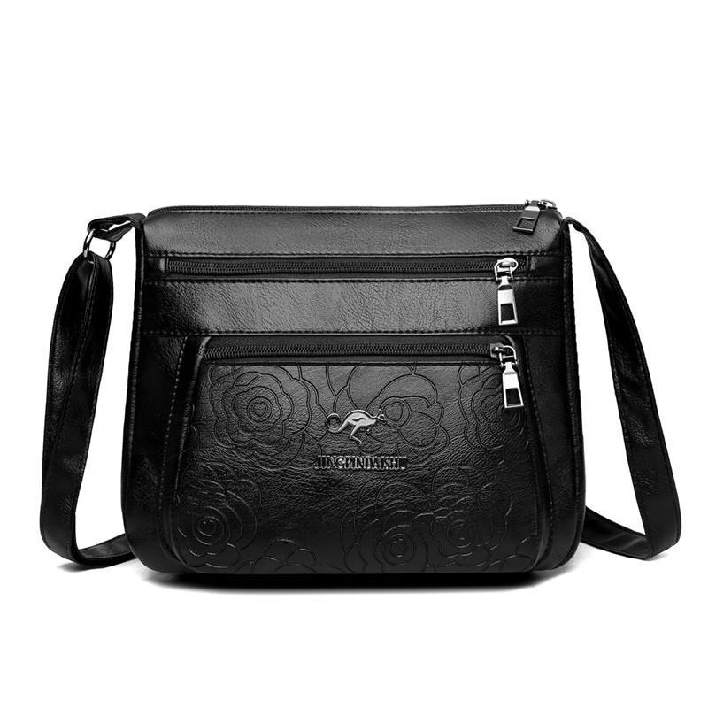 Textured Middle-Aged Mom Bag New Women's Shoulder Messenger Bag Grandma Bag