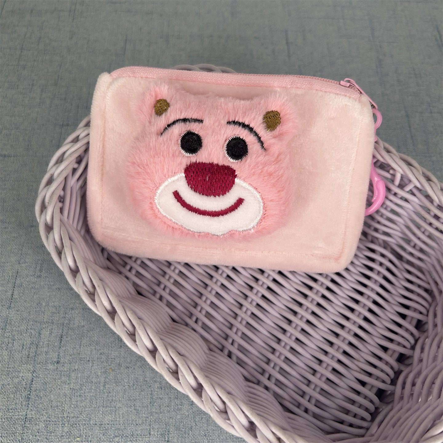 Women's Wallet Cute Plush Little Bear Cartoon Coin Purse, Daily Matching Storage Small Bag, Hanging Design