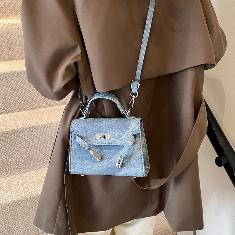 Retro Casual New Simple Fashion Lock Korean Style Crossbody Shoulder Portable Square Pouch Women