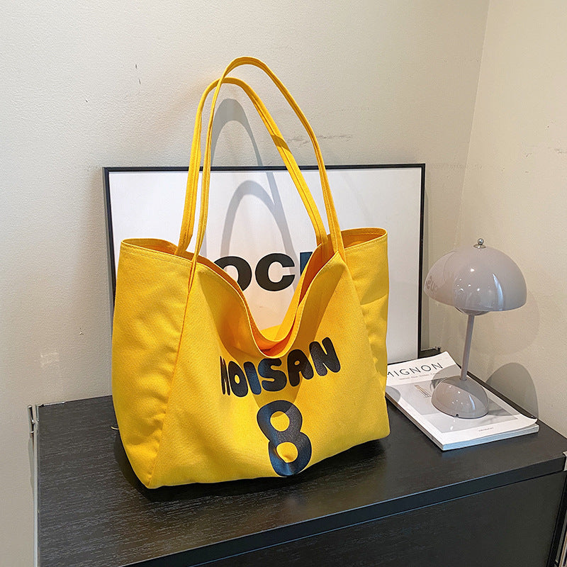 Stylish Canvas Tote Bag for Women, Large Capacity Shoulder Bag with Phone Pocket and Zippered Compartment, Perfect for Daily Commute and School