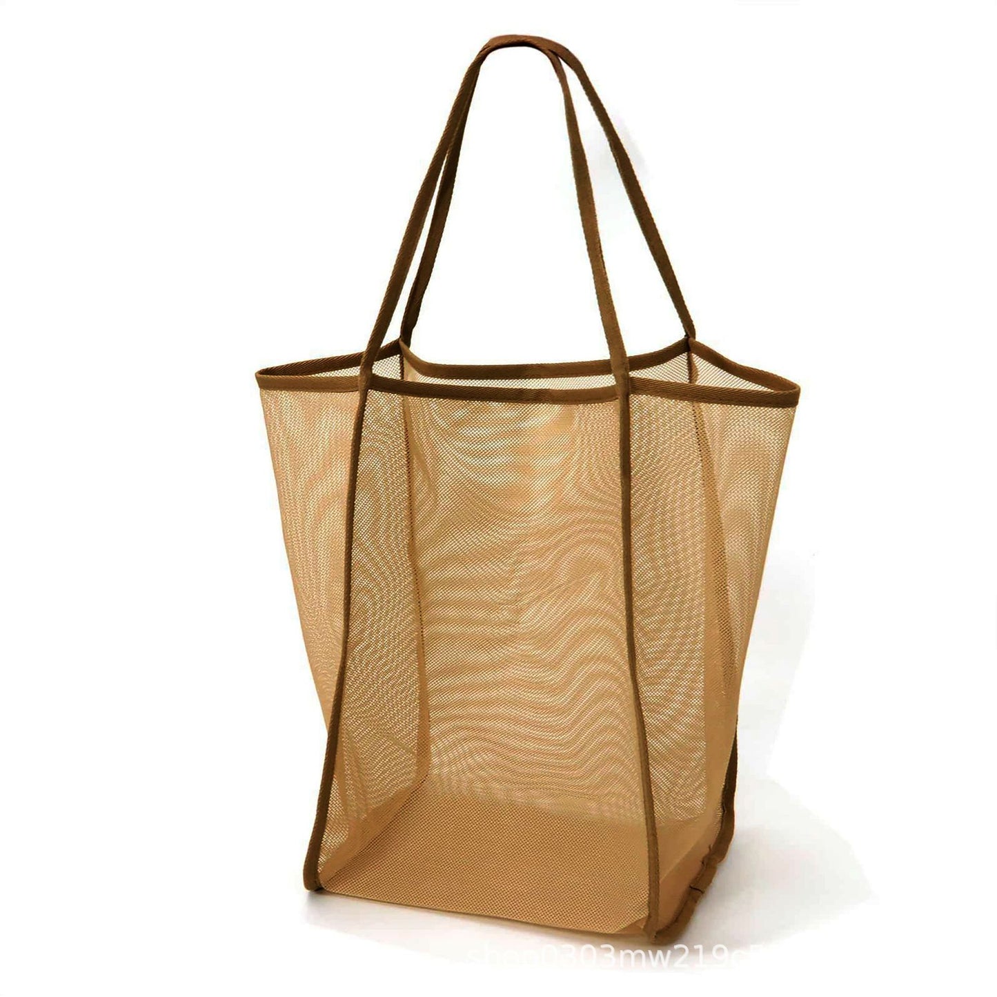 Large Capacity Mesh Tote Bag for Women, Breathable Nylon Shoulder Bag, Fashionable Casual Style, Perfect for Beach and Travel