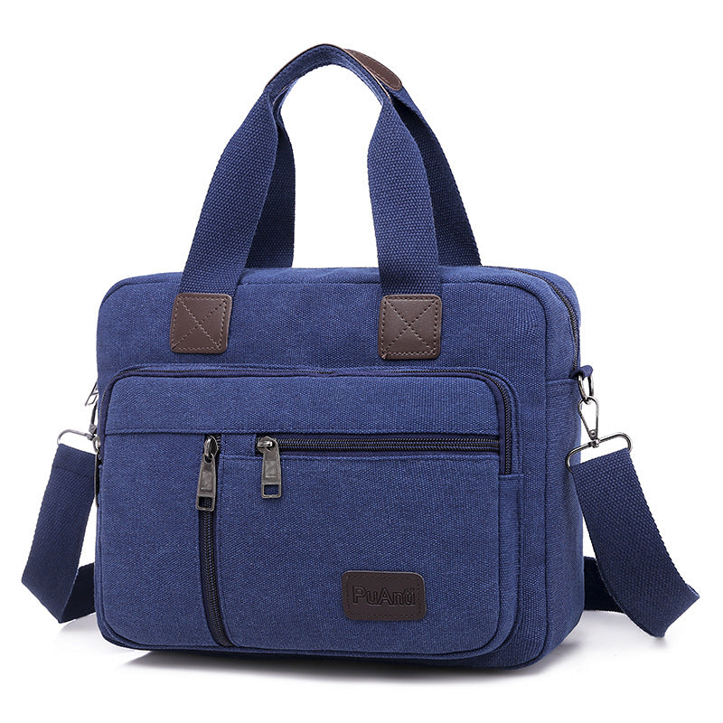 Canvas Men's Bag New Large Capacity Leisure Travel Business Shoulder Bag Versatile Retro Messenger Bag