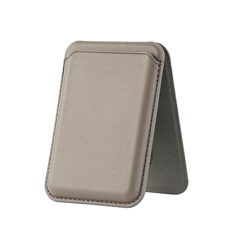 Magnetic Card Holder Stand for Apple 16Pro Max, Magsafe Strong-Magnet Phone A- Frame Stand with Card Slot Leather Case