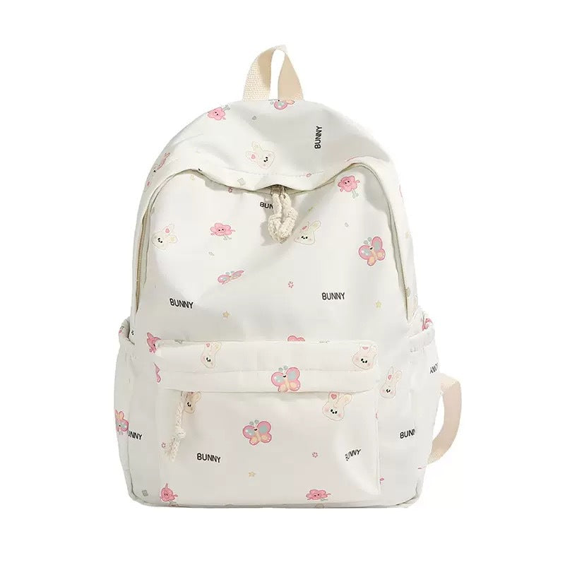 Cute Bunny Garden Backpack for Girls - Lightweight, Waterproof, and Stylish School Bag with Multiple Pockets