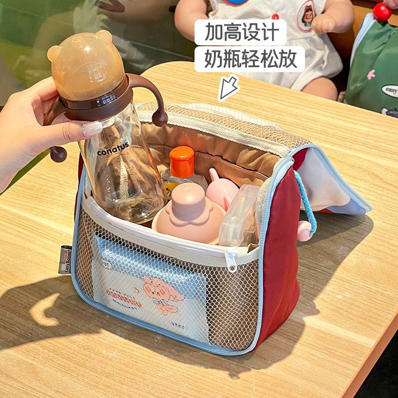 Stylish Mommy Bag with Fixed Compartments for Baby Bottles and Essentials - Lightweight, Breathable, and Anti-Bacterial Design