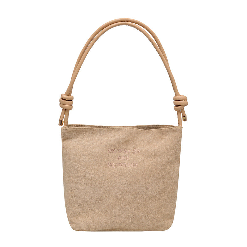 Women's Retro Suede Messenger Bag New Popular Super Popular One-Shoulder Bucket Bag