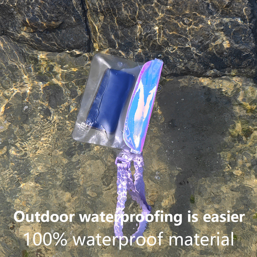 Fashion Transparent Waterproof Waist Bag with Holographic Design for Outdoor Activities and Swimming