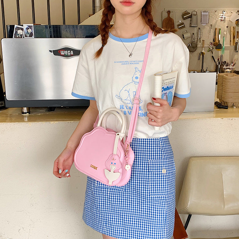 Cream Cloud Bag New Cute Japanese and Korean Style Messenger Bag with Mobile Phone Bag Everyday Joker Women's Bag