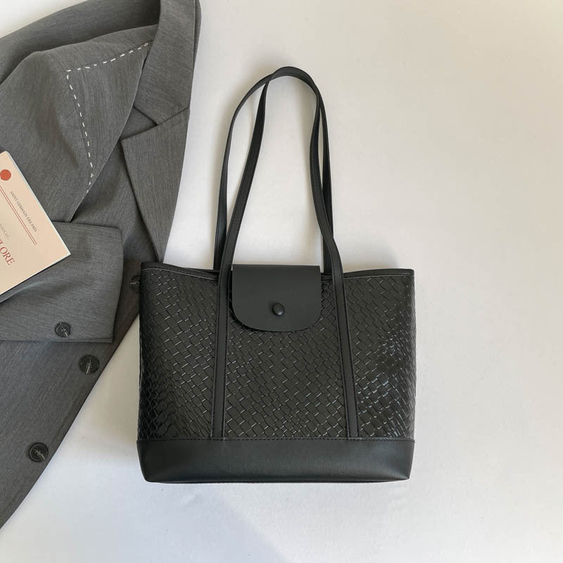 New Women's Large Capacity Totes Casual Simple Color Collision Design Daily Commuter's All-Matching Shoulder Bag