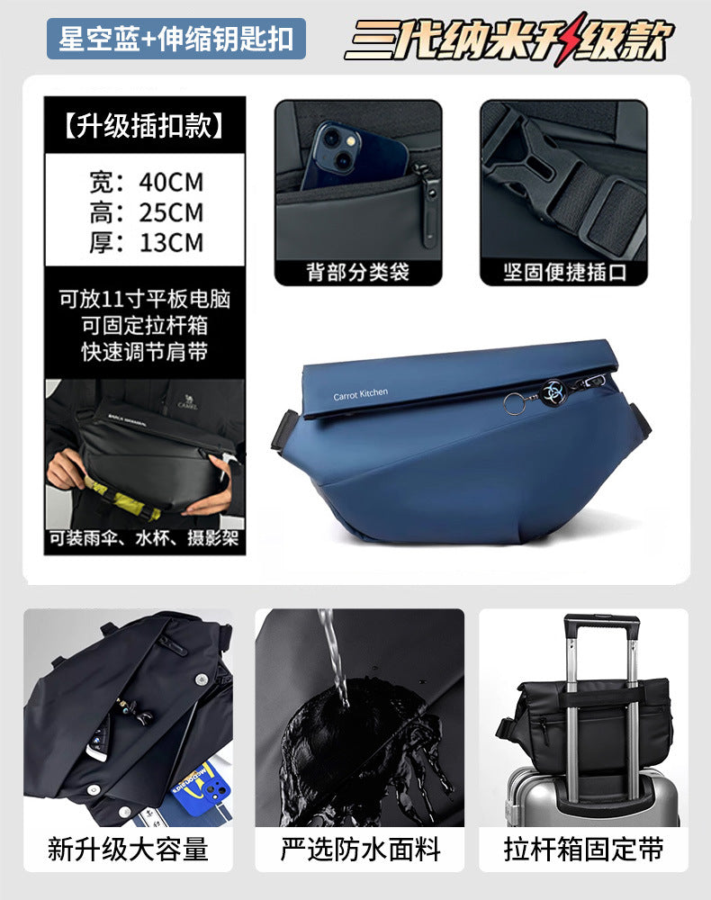 Men's Messenger Bag Commuter Bag Chest Bag Men's Messenger Bag Cycling Bag Motorcycle Backpack Sports Boys Shoulder Bag Fashion