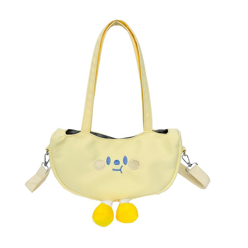 Cute Pea Pod Style Crossbody Bag 2025 Fashionable Soft Canvas Shoulder Bag with Playful Design for Daily Wear