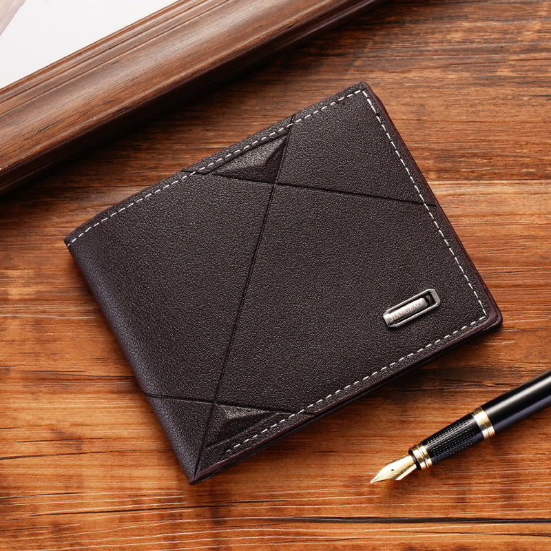 Stylish Men's Slim Wallet with Multi-Card Slots, Lightweight PU Leather Design for Daily Use