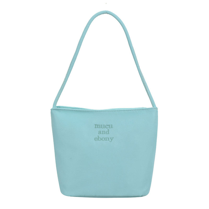 Handbag Women's Retro Simple Bucket Bag Casual Summer New Trendy One-Shoulder Bag