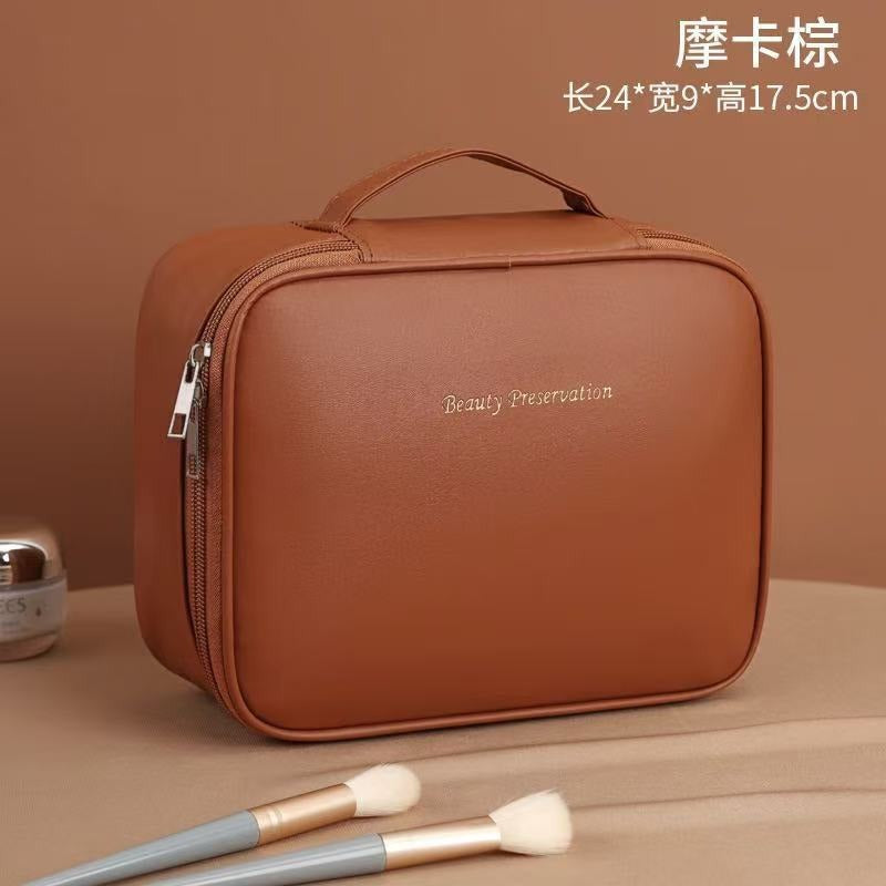 Elegant Large Capacity Cosmetic Bag with Multiple Compartments for Travel and Daily Use
