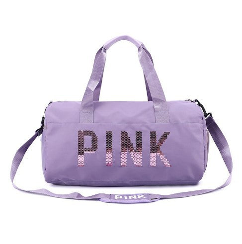 Pink Gym Bag Men's and Women's New Outdoor Travel Bag Portable Large Capacity Nylon Waterproof Shoes Warehouse Bag