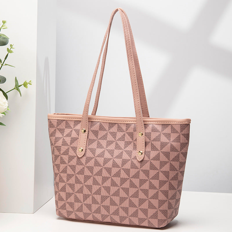 Bag Large Capacity Women's Retro Mummy Bag Western Style Handbag Printed Tote