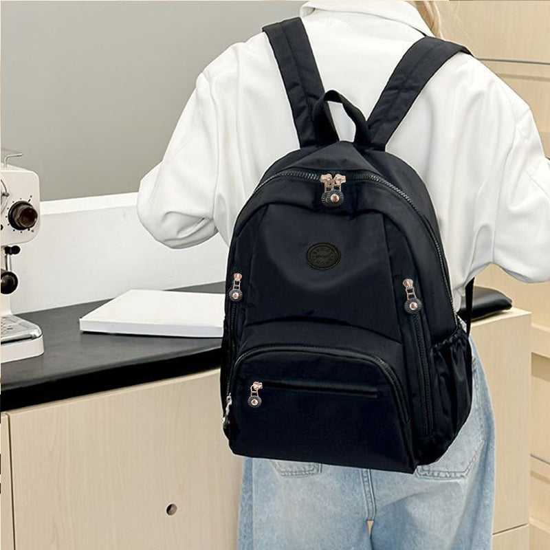 Simple Large Capacity Schoolbag Men's Lightweight Leisure Travel Multi-Pocket Backpack