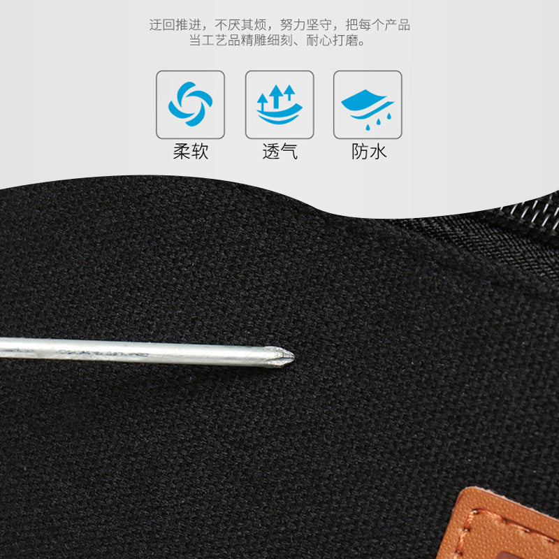 Men's Urban Simple Canvas Shoulder Bag Unisex Breathable Messenger Bag Multi-Pocket Adjustable Shoulder Strap Commuter Phone Bag