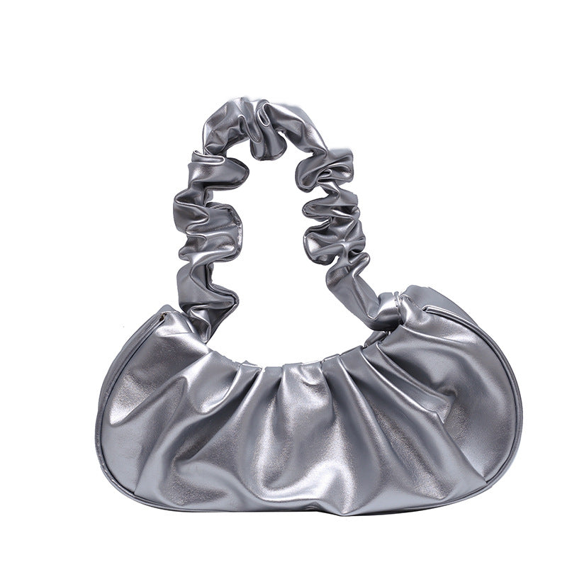 New Pu Pleated Cloud Bag Women's Shoulder Underarm Bag Fashion Trend Everyday Joker Handbag