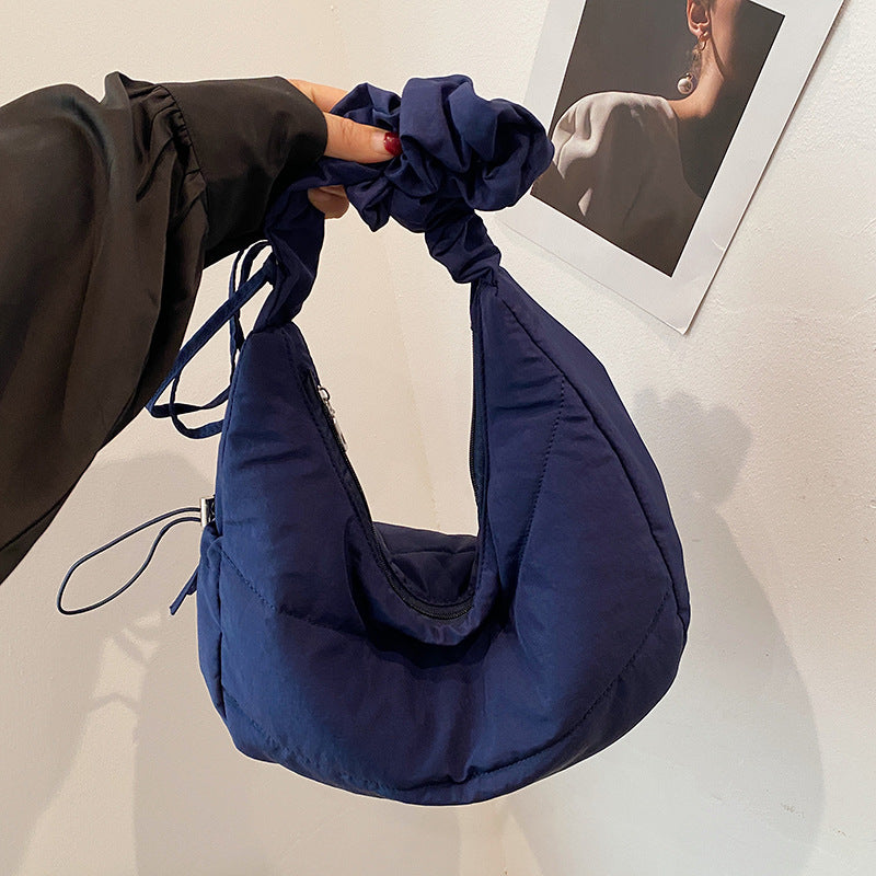 Dumpling Bag Women's Casual New Simple and Lightweight Large Capacity Student Class Commuter's All-Matching Shoulder Messenger Bag