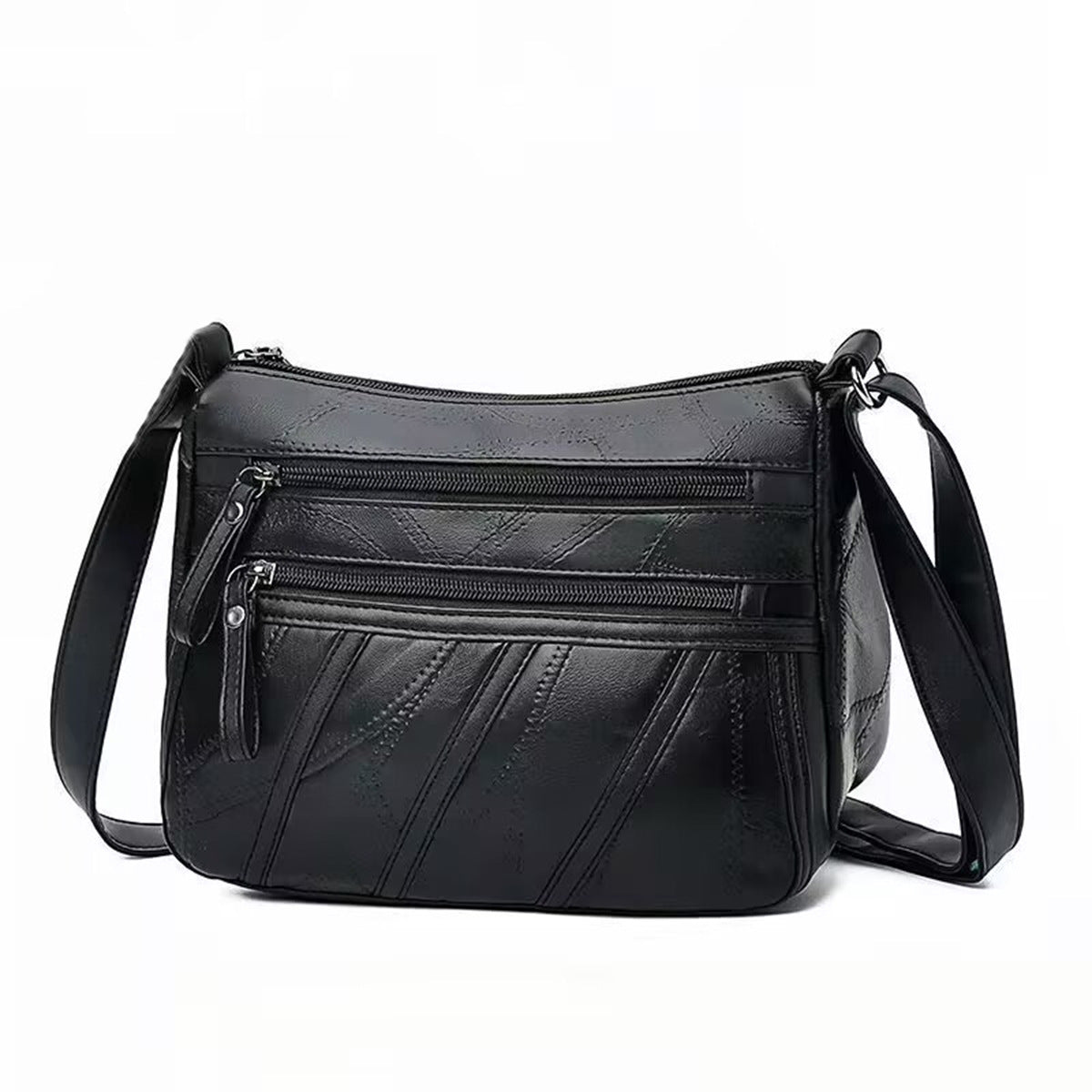 Stylish PU Crossbody Bag for Women, Soft Leather Look with Multiple Zip Pockets, Perfect for Daily Use and Casual Outfits