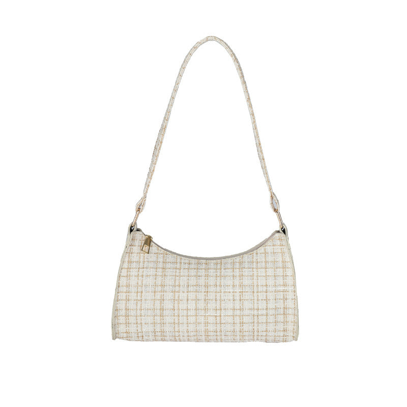 Simple Plaid Design Underarm Bag Women's Cross-Border Trendy One-Shoulder Bag Fashion Good-looking Commuter's All-Matching Women's Bag