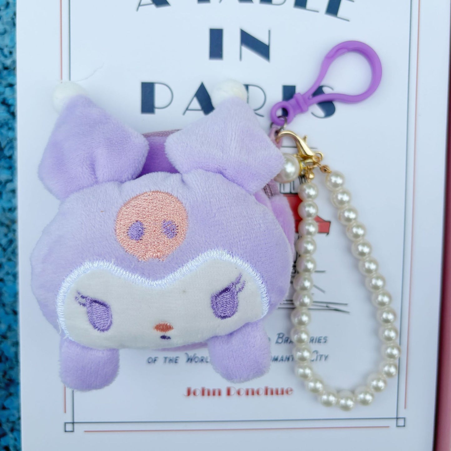 Cute Creative Coin Purse Cartoon Doll Ornaments Bead Necklace Lanyard Small Wallet Coin Bag Storage