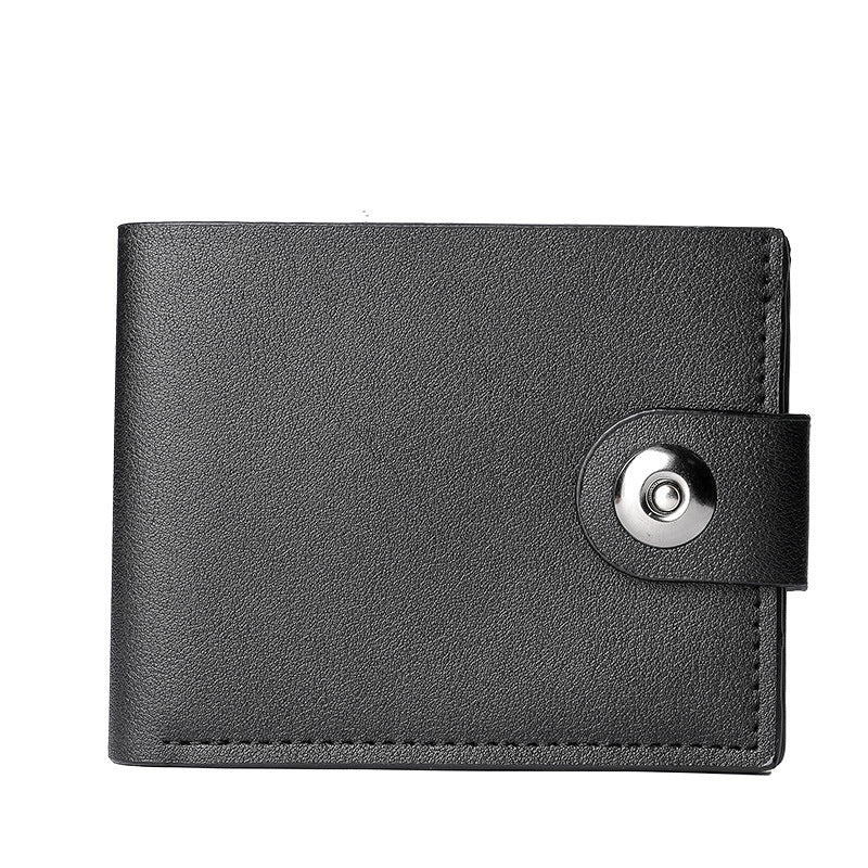 Men's Fashionable Compact Wallet with Multiple Card Slots and Secure Button Closure for Everyday Use