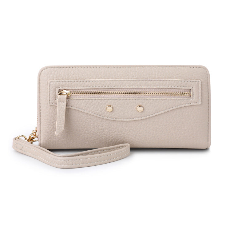 Stylish Zippered Long Wallet for Women withÀó֦ Texture and Coin Pocket, Fashionable Everyday Accessory
