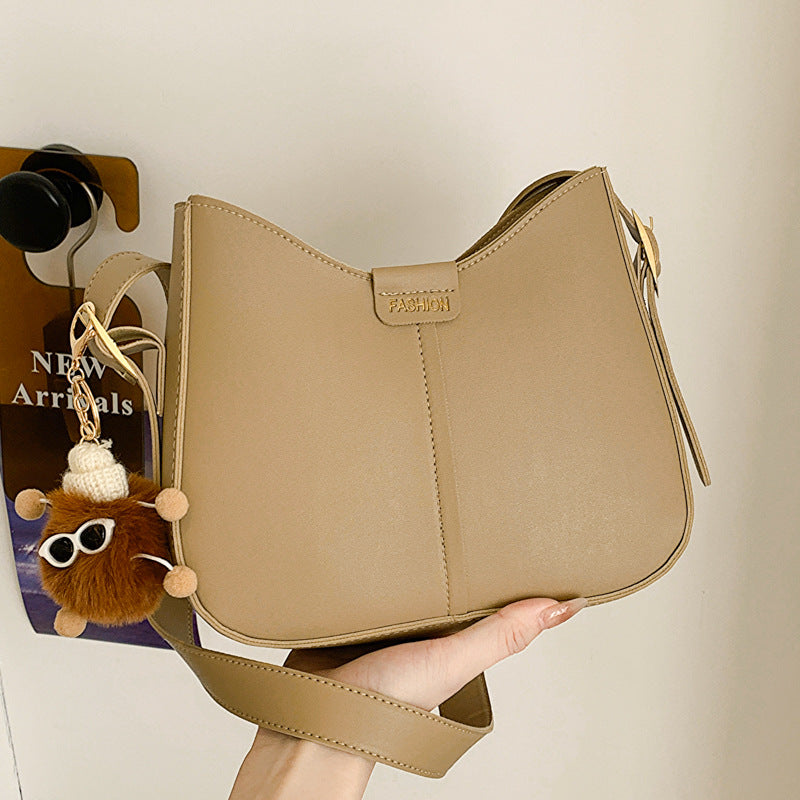 Chic Korean-Style Crossbody Bag with Soft PU Leather and Vintage Stitching Design for Daily Fashion