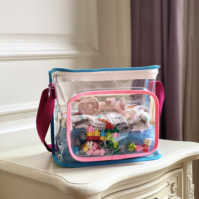 Transparent Waterproof Beach Bag with Cute Toys for Swimming and Travel - Perfect for Kids and Adults