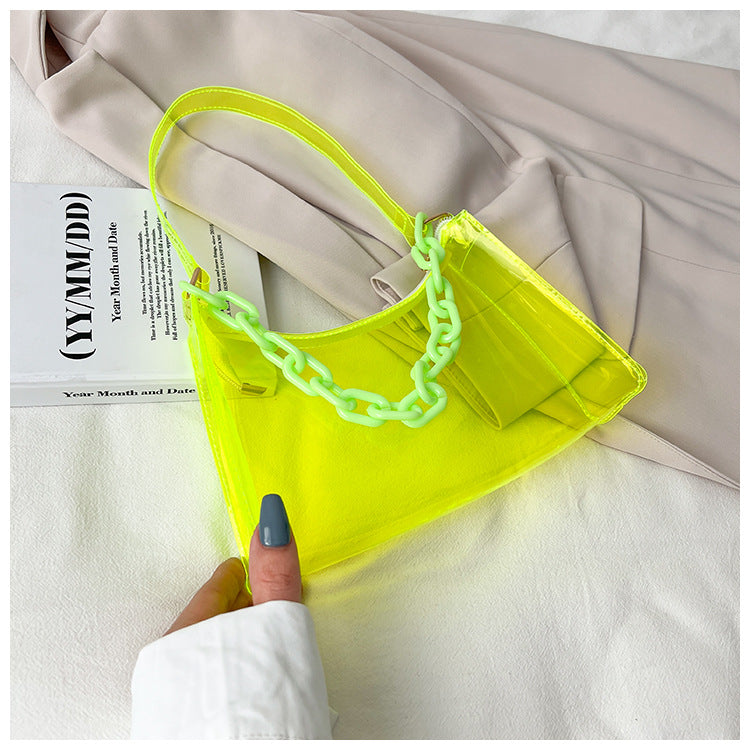 Summer New Transparent PVC Women's Bag Fashion Underarm Cute Daily Shoulder Bag