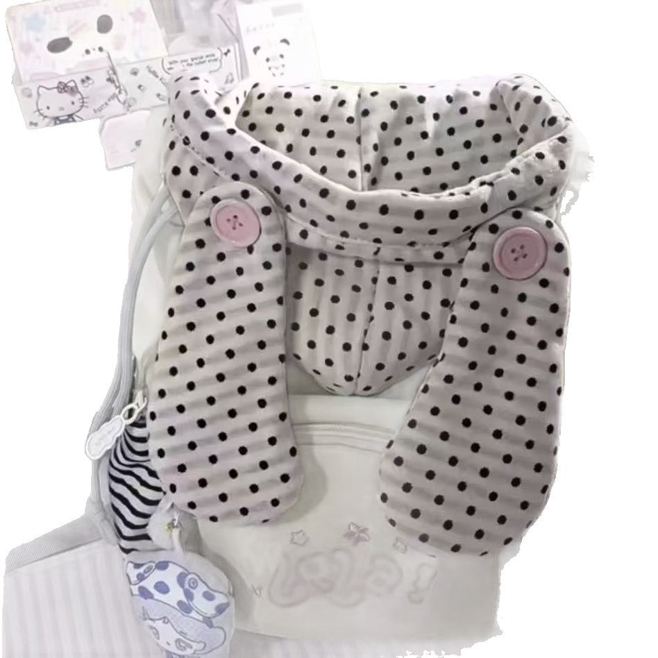 Cute Polka Dot Backpack with Soft Shoulder Pads and Large Capacity for School and Travel