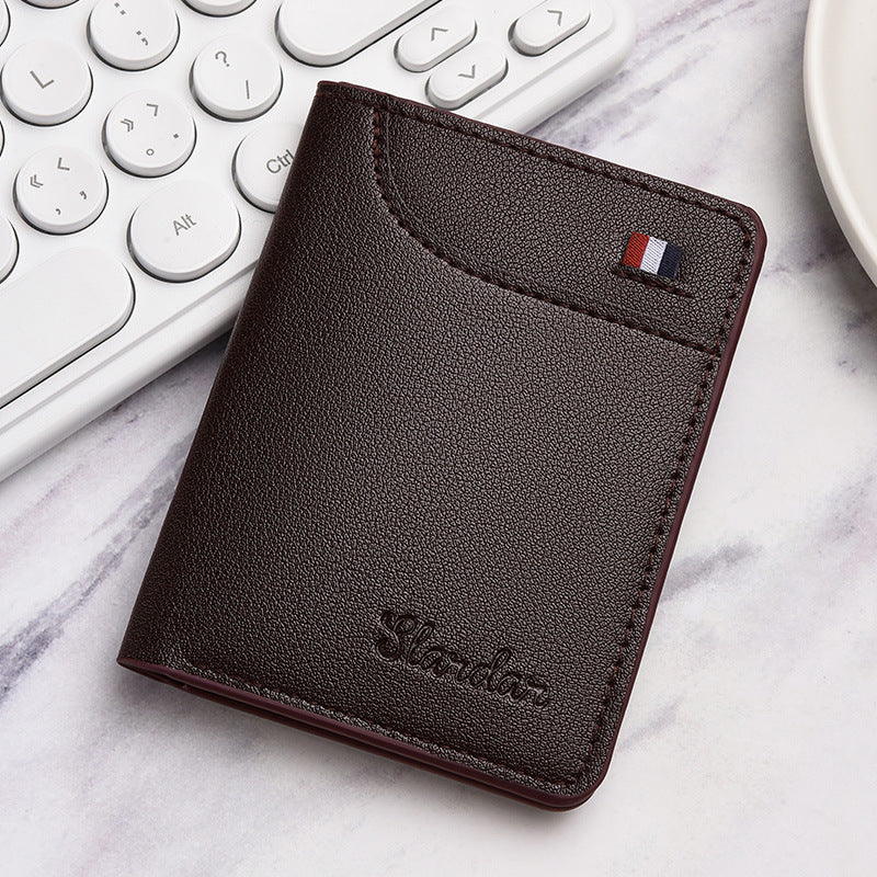 Wallet Men's Vertical Coin Purse Trendy Large Capacity Card Holder Ultra-Thin Document Package Student Carry-on Credit Card