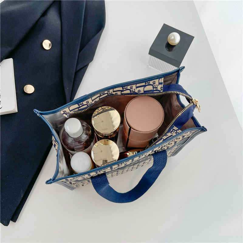 Cosmetic Bag Fashion National Style Oil Painting Portable Waterproof Wash Large Capacity Printing Cosmetic Bag