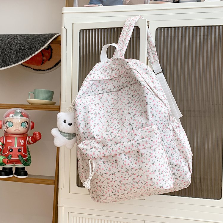 Japanese Floral Girl Backpack Childlike Cute Mori Style Style Suitable for Students' Daily Use