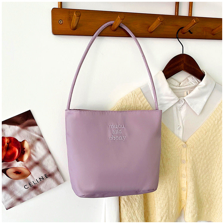 Handbag Women's Retro Simple Bucket Bag Casual Summer New Trendy One-Shoulder Bag